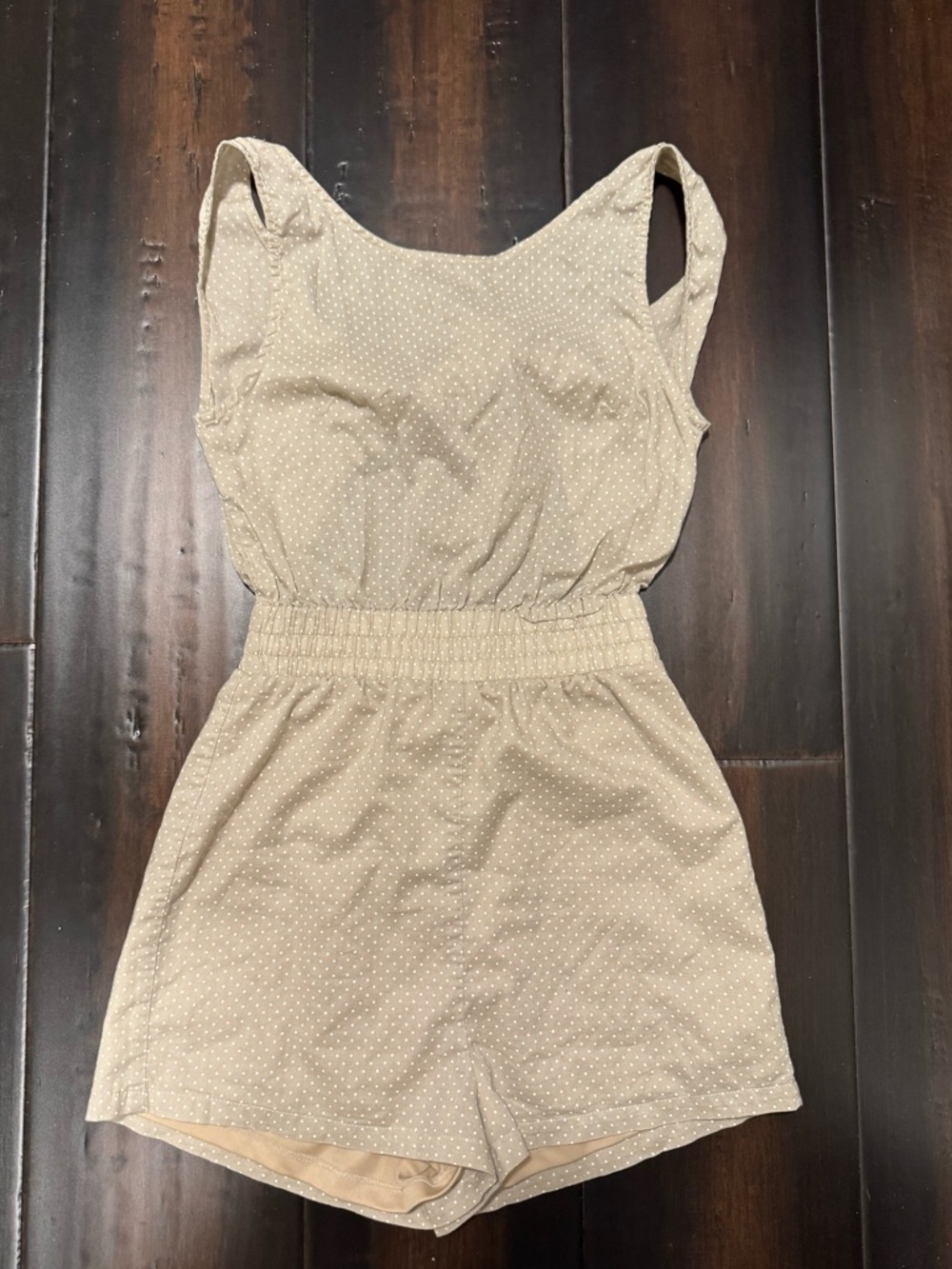 Red Dress Boutique Beige Polka Dot Romper